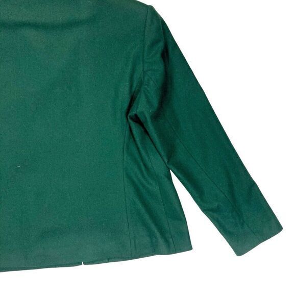 Sag Harbor Front Zip Blazer Womens Sz 18 Green Wool Classic Preppy Career Jacket - Picture 10 of 16